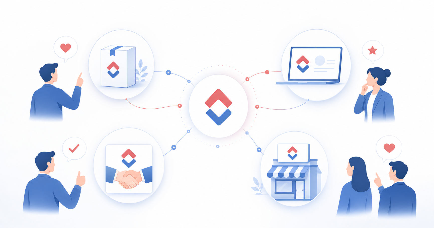 B2B Brand Identity 2D Animation in Soft Red and Blue-2