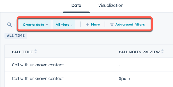 Hubspot Reports Filter 