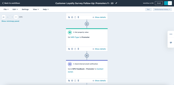 Hubspot Workflow/Automation für eine Umfrage