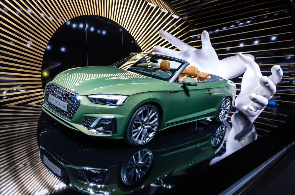 Neues Audi A5 40 TDI quattro Cabriolet in Grün metallic – Facelift für Luxusauto auf der IAA 2019 in Frankfurt vorgestellt