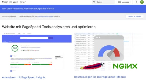 Simple Strategien für mehr Sichtbarkeit - page speed tools